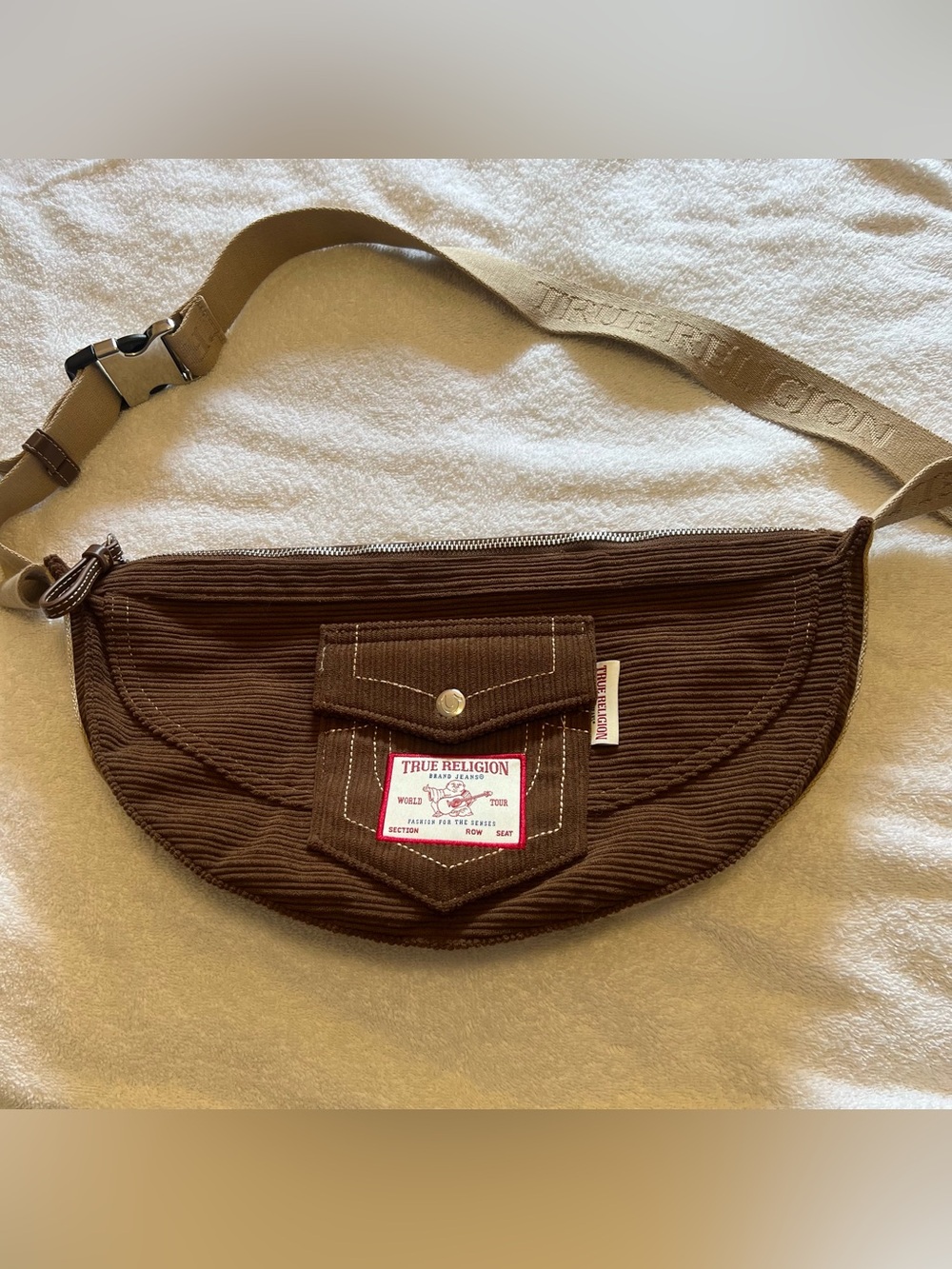True Religion Hobo‎ Crossbody Bag Brown Corduroy